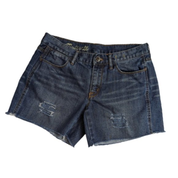Madewell Raw Hem Distressed Cutoff Denim Shorts 27 - Picture 1 of 8